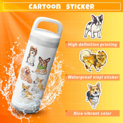100pcs Cartoon Dog Stickers Waterproof Vinyl Animal Stickers
