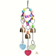 Colorful Parrot Hammock Bell Toys for Small Birds