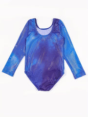 Girl's Horse Pattern Gymnastics Tights Long Sleeve Leotard
