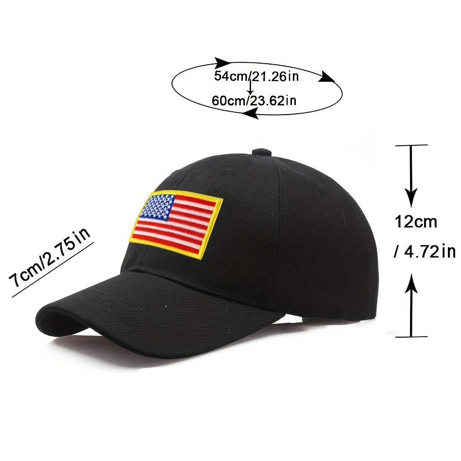 Men American Flag Patch Baseball Cap for Outdoor Travel