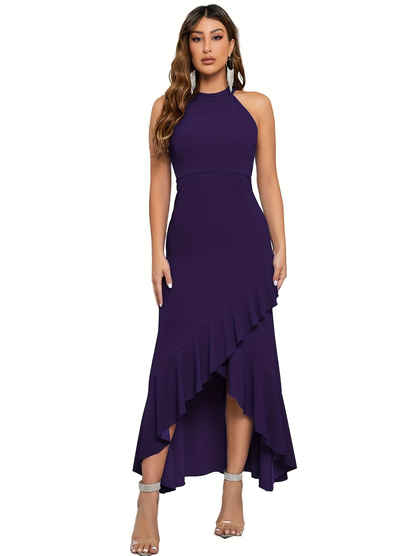 Halter Neck Maxi Dress for Bridesmaid Cocktail Party