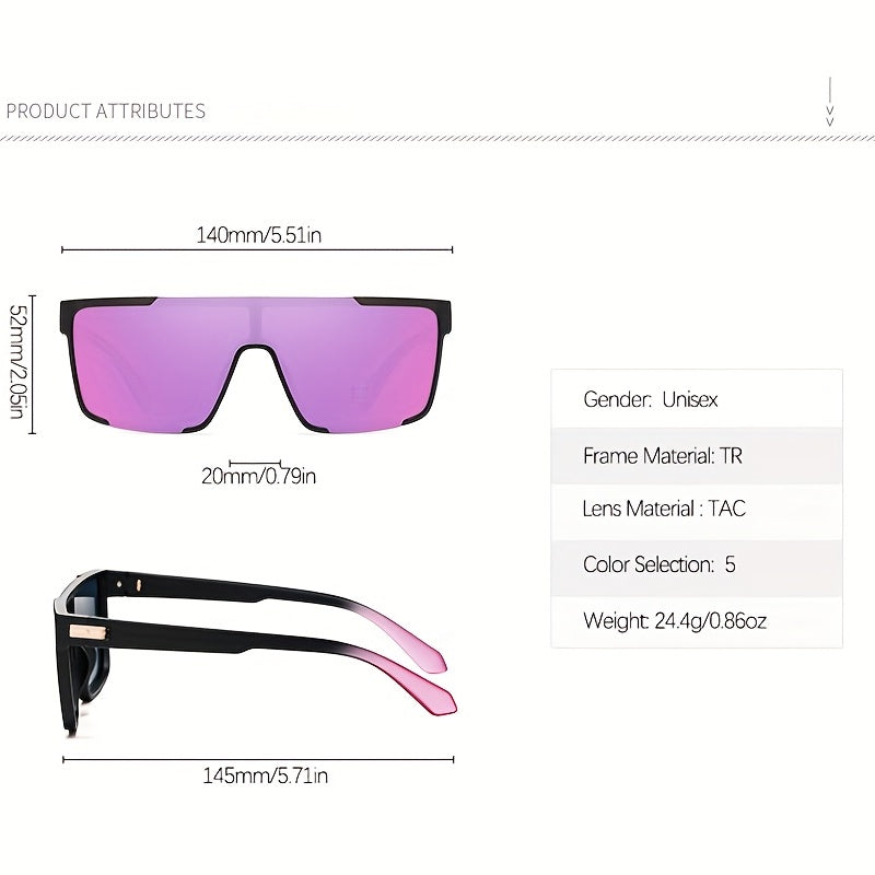 Polarized UV400 Sunglasses Photochromic One Piece for Outdoor Sports