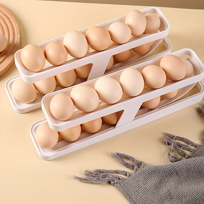 Double Layer Egg Storage Box Refrigerator Side Door Rack