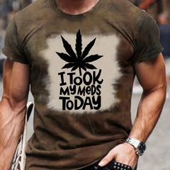 Leaf Pattern Men's Comfy Retro T-shirt