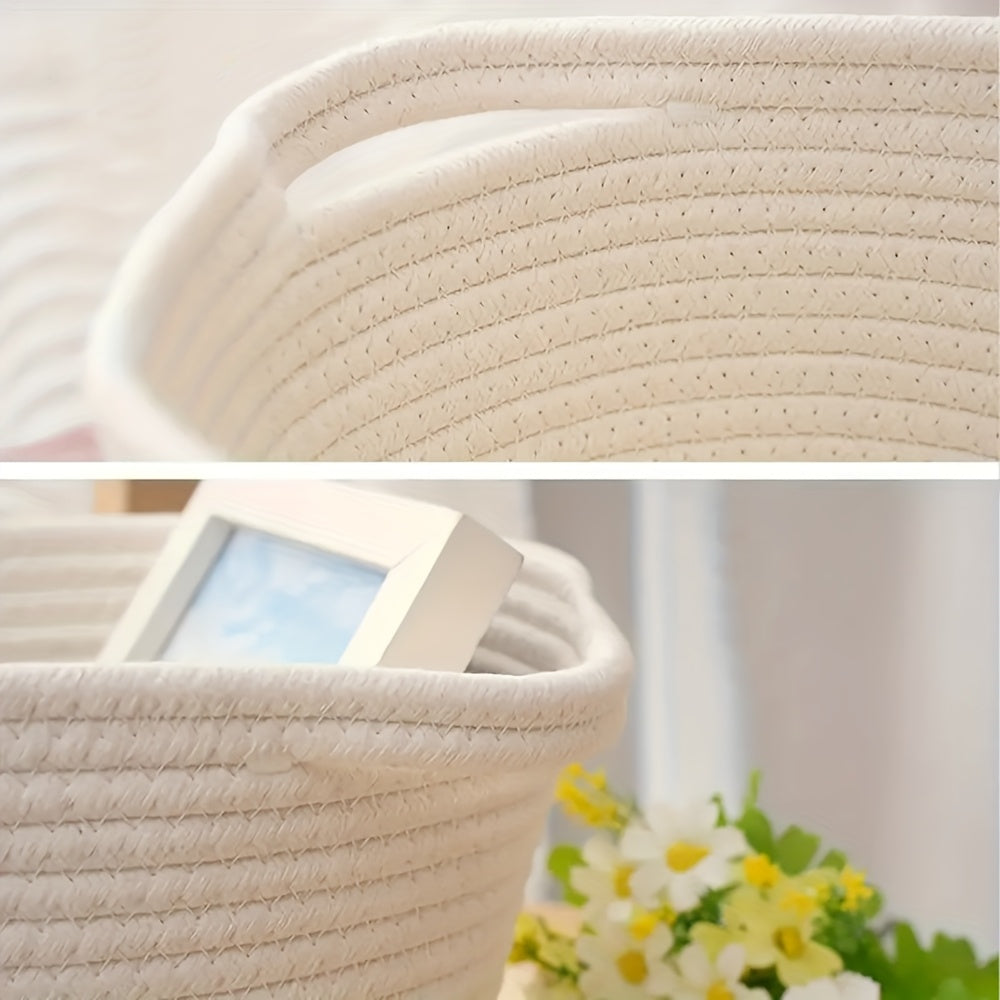 2pcs Duck Storage Basket Rope Woven Desktop Tidy Decorative Basket