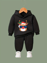 OERYUI Sunglasses Reindeer Print Outfits 2pcs Girls Hoodies Jogger Pants Set