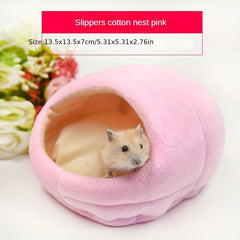 2pcs Hamster Bed House Winter Warm Coral Velvet Nest Small Animals House