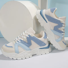 Women's Knit Mesh Platform Sneakers Low Top Running Shoes