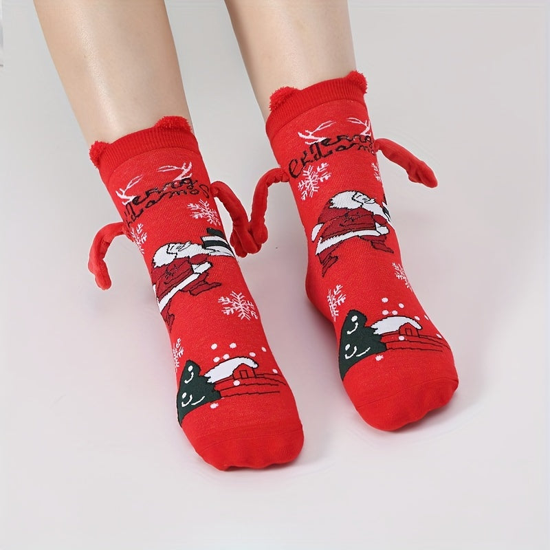 Funny Christmas Socks For Women Men Novelty Magnetic Socks