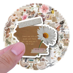 120pcs Vintage Vinyl Stickers for Water Bottles Laptop Scrapbook