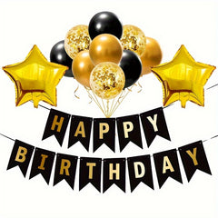 Golden Confetti Balloon Set for Birthday Party Decoration