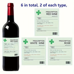 6pcs Funny Novelty Bottle Labels Funny Joke Happily Wine Bottle Label