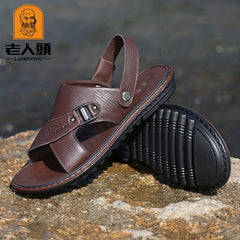 LAORENTOU Men's Non Slip Sandals Comfy Beach Shoes Summer