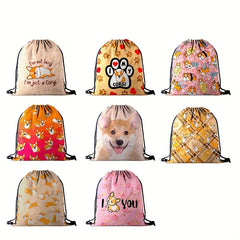 Animal Drawstring Bag Oxford Cloth Digital Print Backpack
