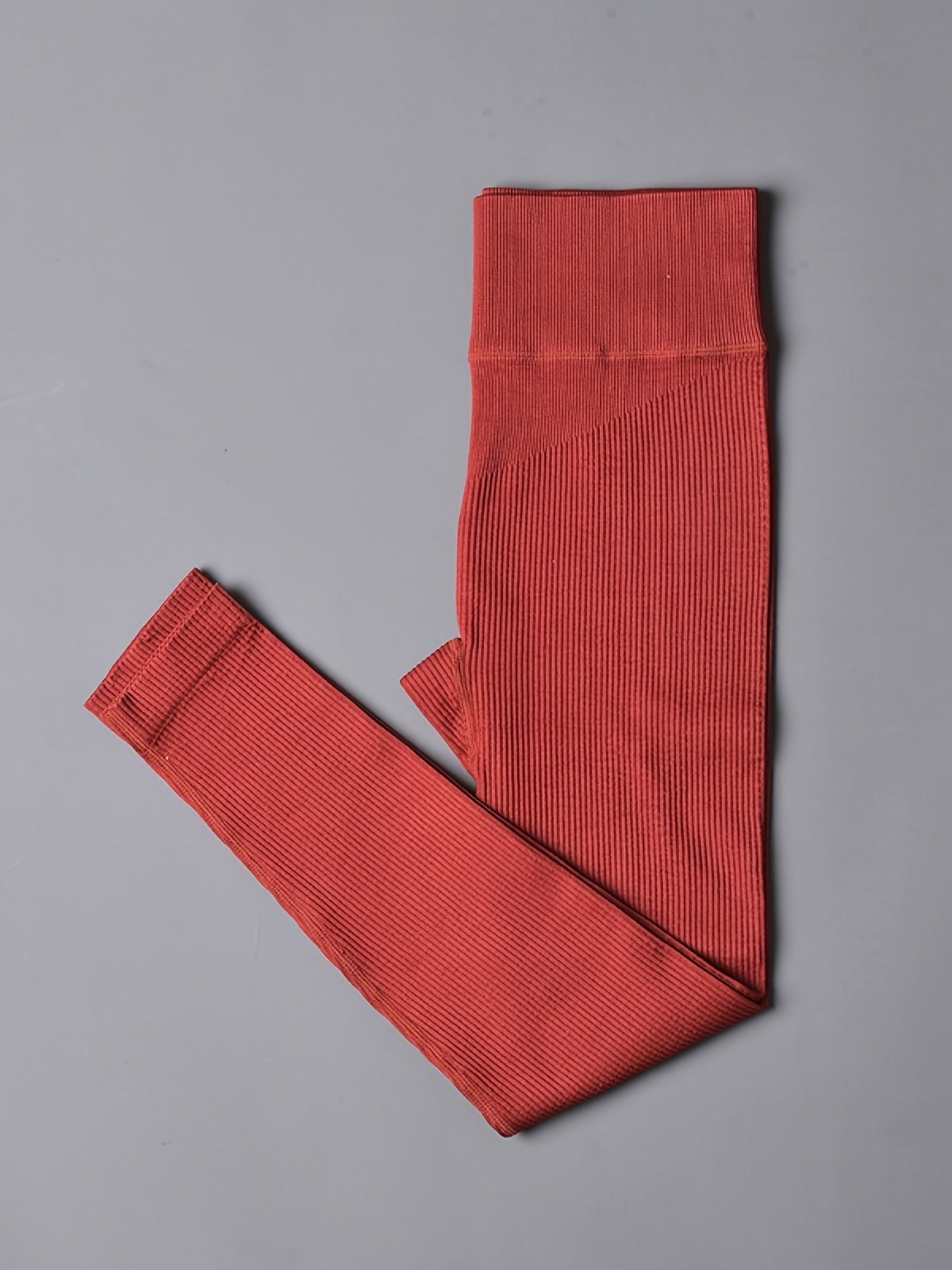High Waist Ribbed Yoga Leggings - Women's Activewear