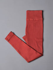 High Waist Ribbed Yoga Leggings - Women's Activewear