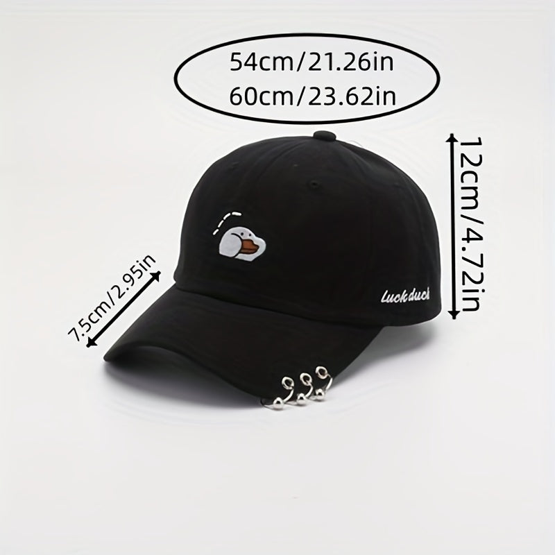 Cartoon Duck Embroidered Baseball Cap for Men & Women