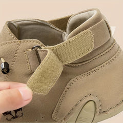 Men's Lace up Boots Casual Walking Shoes Velcro Closure
