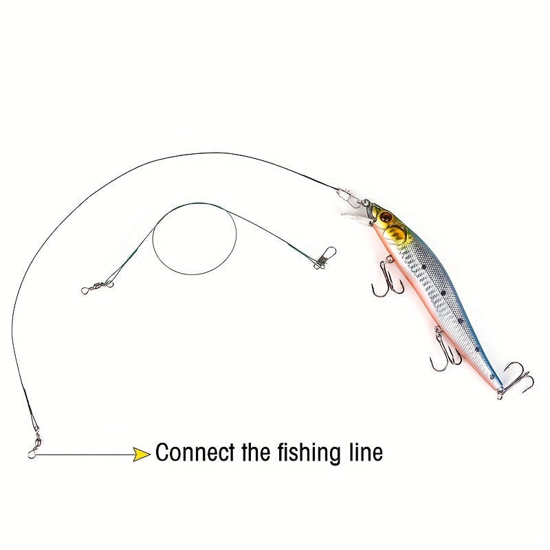 Durable Fishing Steel Wire with Swivel Ring Anti Bite Guide Line Fishing Tackle