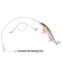 Durable Fishing Steel Wire with Swivel Ring Anti Bite Guide Line Fishing Tackle