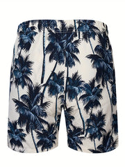 Men's Hawaiian Board Shorts Quick Dry Palm Tree Graphic Summer Beach