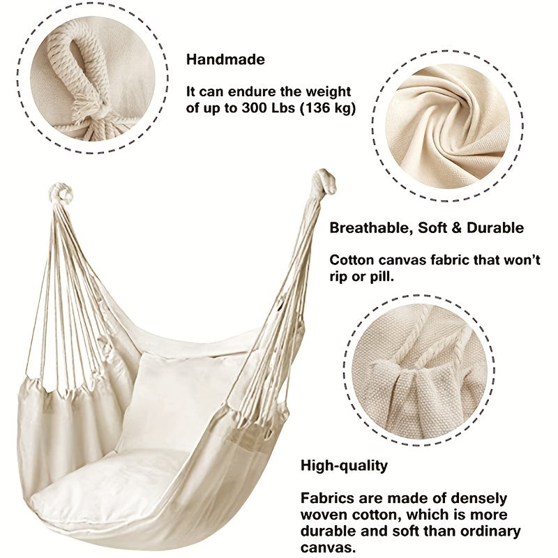 Sturdy Cotton Woven Hammock for Ultimate Outdoor Comfort