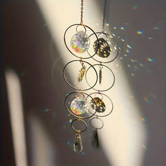 Crystal Sun Catcher Wind Chime Metal Pendant Home Decor