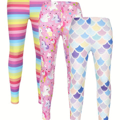 Girls' Tight Leggings Pants High Waist Stretch Skinny Pants
