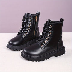 Stylish Girls' High Top Leather Combat Boots for Fall Winter