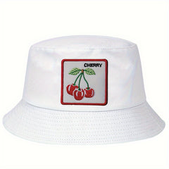Reversible Cherry Embroidery Bucket Hat
