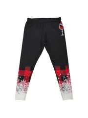 Colorblock Graphic Print High Stretch Leggings
