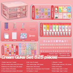 525pcs Cream Glue Guka Sticker Set Birthday Gift DIY Crafts Set Toy Accessories