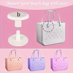 4PCS Replacement Rivets Beach Bag Straps Button Repair Rivet Rubber Tote Bag Han