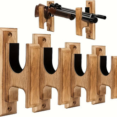4pcs Heavy Duty Rack Wall Mount Solid Wood Holder For Sword & Bow