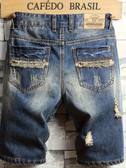 Men's Street Style Distressed Denim Shorts