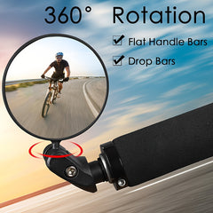 Bicycle Rearview Mirror Foldable Convex Mountain Bike Reflector Road Riding Bell