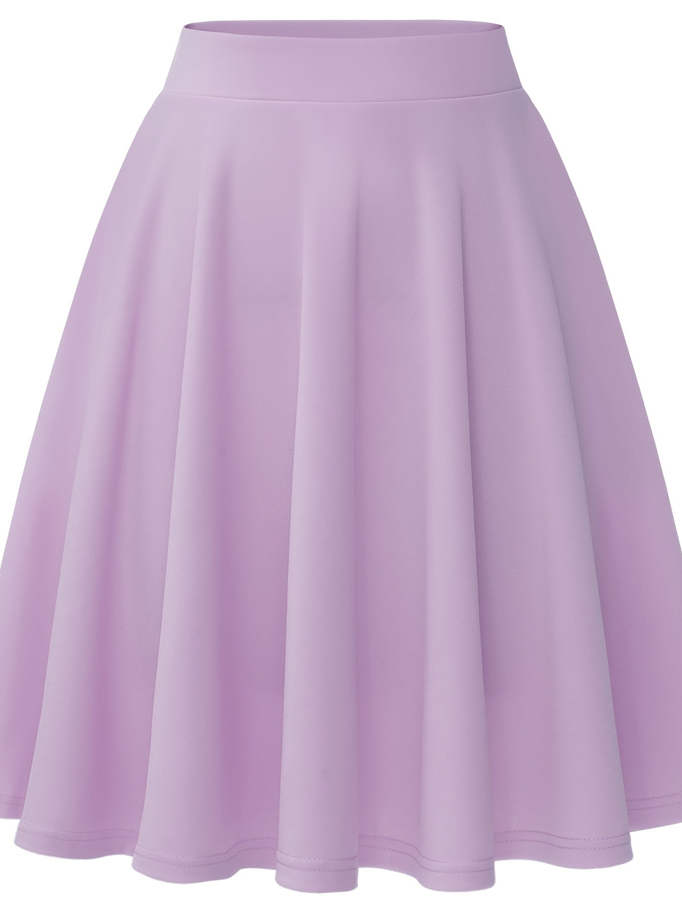 Casual Slim Skater Skirt High Waisted Solid Skirt