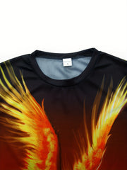 Men's Phoenix Graphic T-shirt 3D Digital Print Casual Loose Tee