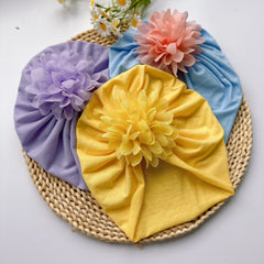 Soft Elastic Turban for Baby Girls Flower Headband