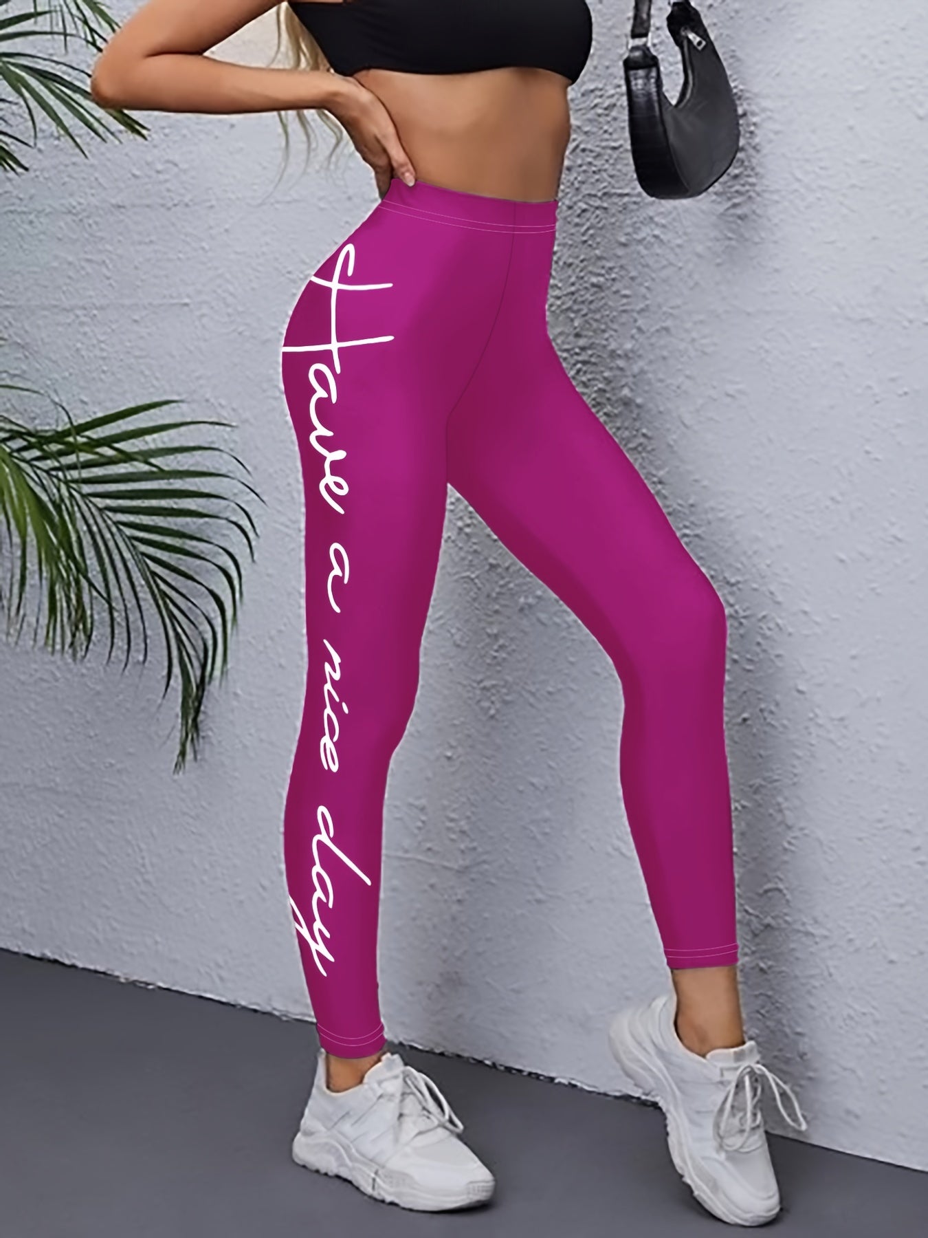 Solid High Waist Yoga Leggings for Women
