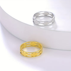 Geometric Stainless Steel Rings for Women Minimalist Couple Promise Jewelry