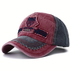Splicing Patch Husky Hat Baseball Cap Anti-sunshade Cap