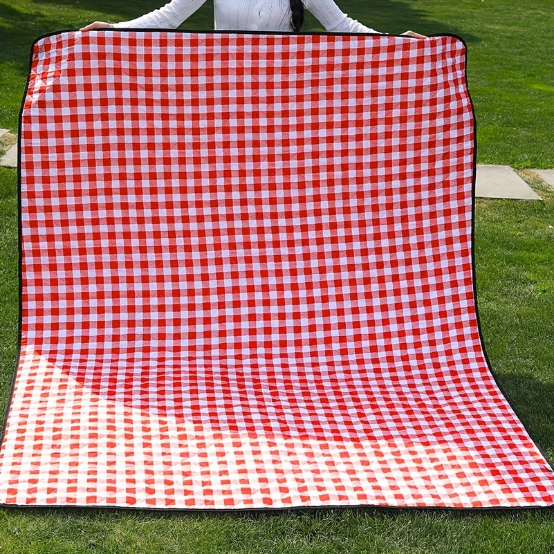 Foldable Plaid Pattern Picnic Mat - Waterproof Travel Beach Mat