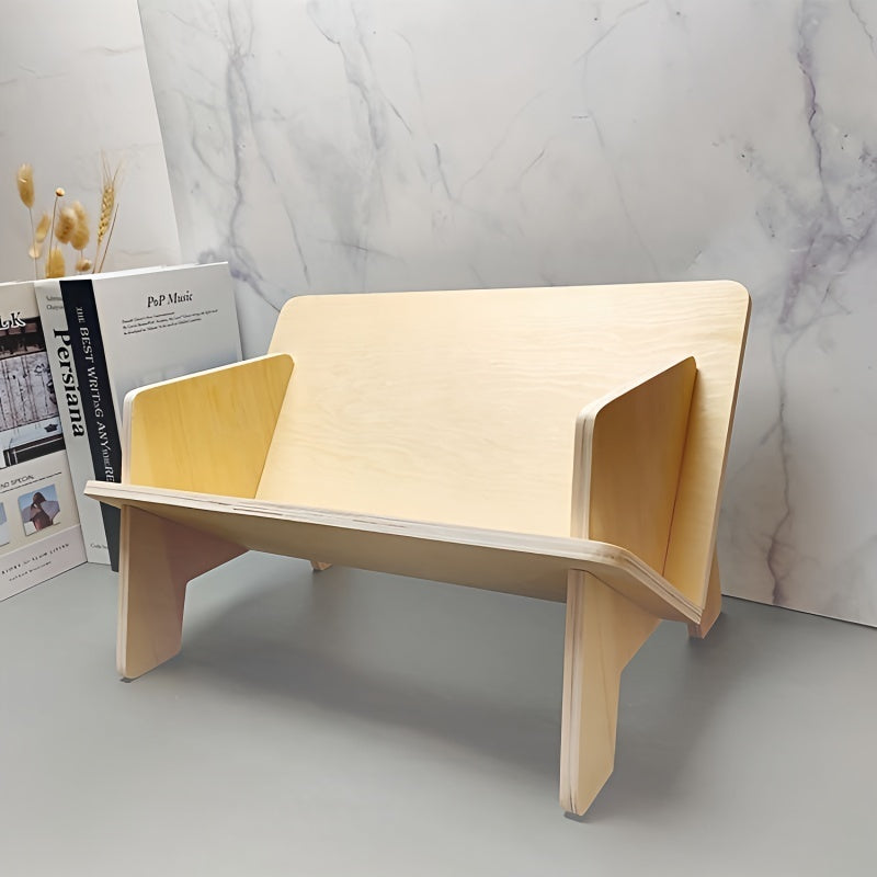 Tilted Wood Bookcase Desktop Storage for Home Office & Living Room
