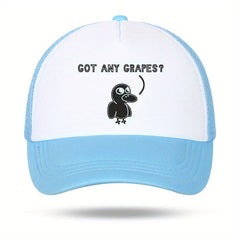 T ANY GRAPES Print Breathable Sunshade Mesh Hat Baseball Cap Driver Hat