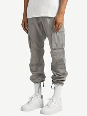 Men's Cargo Pants Drawstring Straight Fit