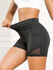 Mesh Sexy Biker Shorts High Waist Slim Fit Workout Pants