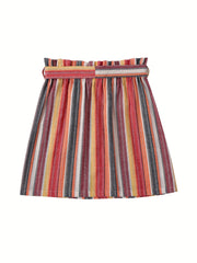 Retro Striped Skirt Casual Summer & Spring Women's Clothing