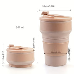 Collapsible Reusable Silicone Cup Hot Cold Drinks Camping Hiking