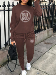 Rhinestone Graphic Top & Joggers Set